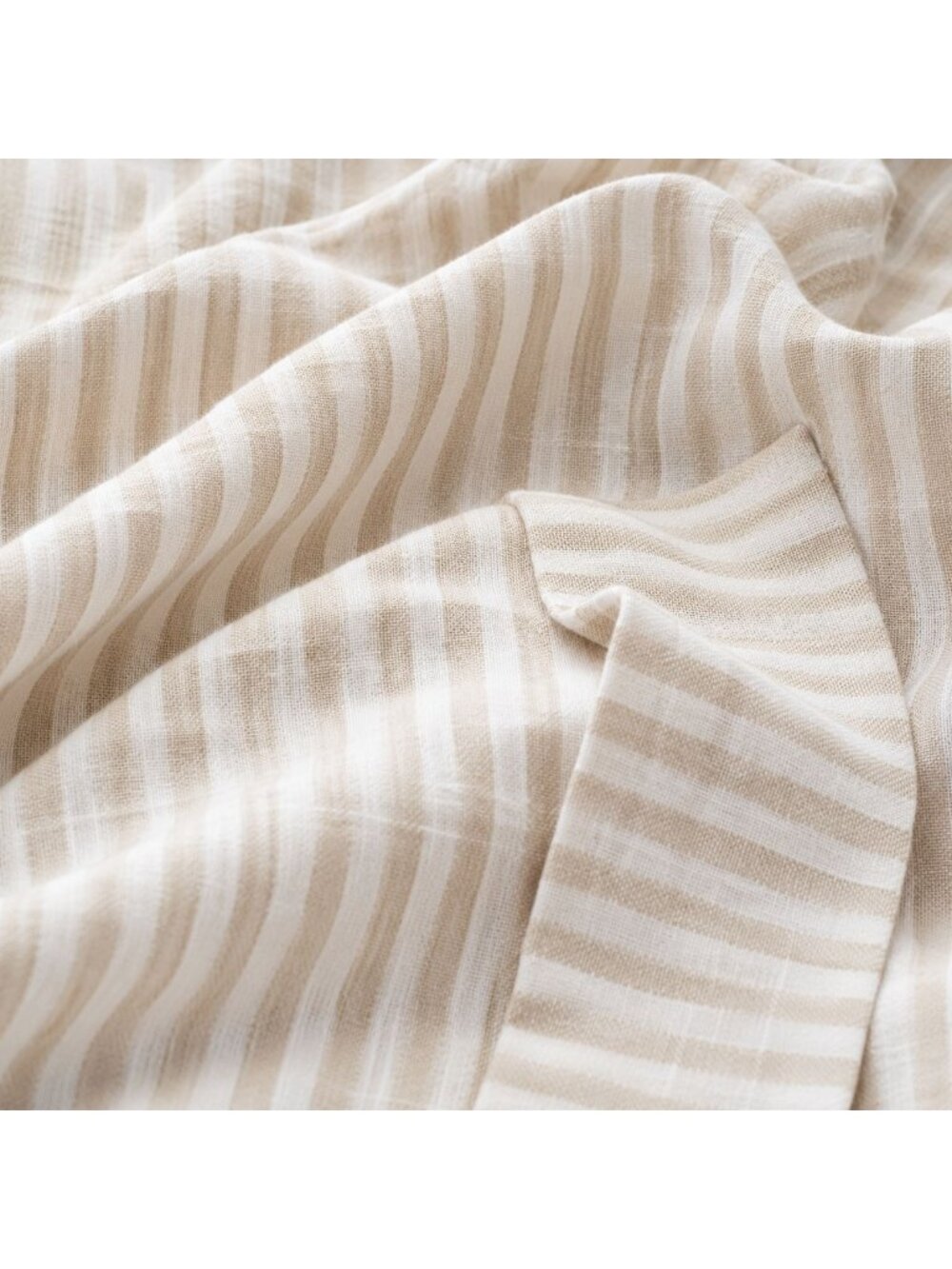 S34 | Quince European Linen Duvet Cover Set King Cal King Natural/White Stripe N - Picture 6 of 13